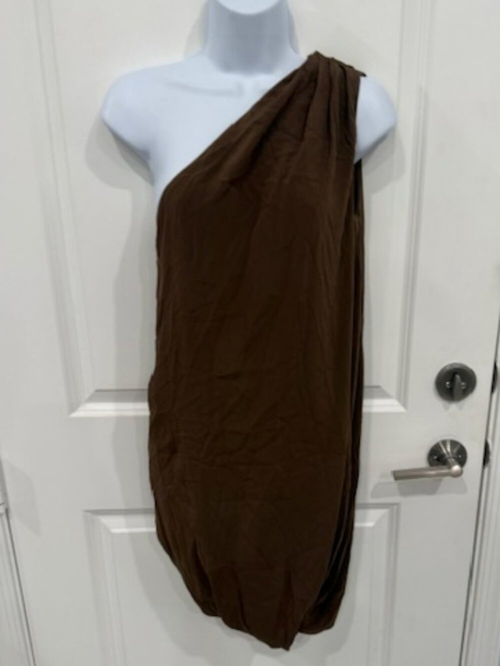 Ramy Brook Brown Silk One Shoulder Dress